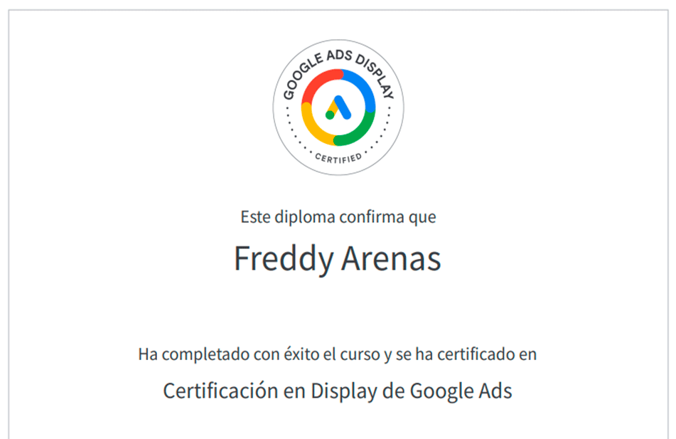 Certificación Display